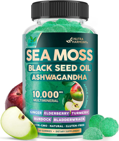 Sea Moss Gummies with Black Seed Oil, Ashwagandha & Ginger