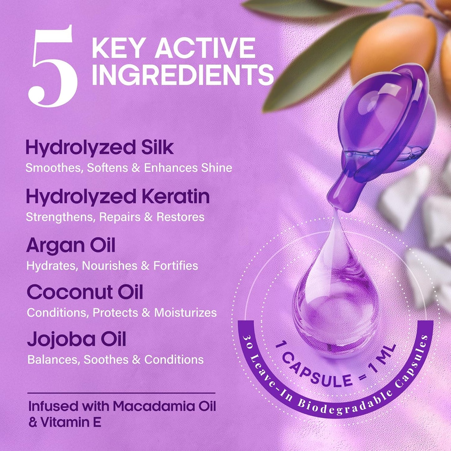 Hydrating Hair Oil Capsules for Damaged Hair