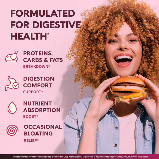 Digestive Enzymes for Women & Men with Multi Enzymes, Papaya, Bromelain, Probiotic & Prebiotics
