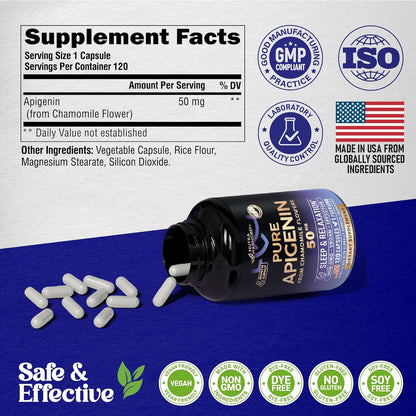 Apigenin 50mg Supplement for Sleep