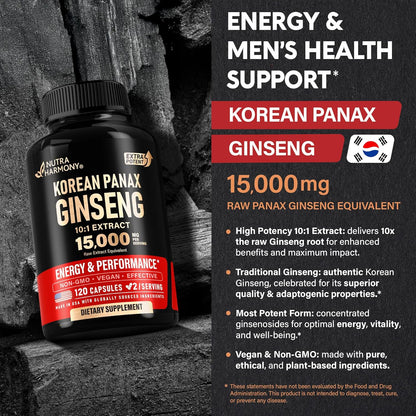 Korean Red Panax Ginseng Supplement for Men