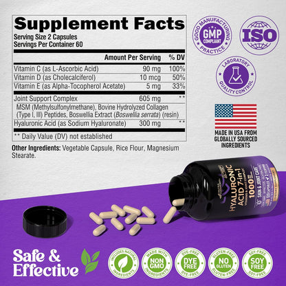 Hyaluronic Acid Supplement Complex 7-in-1 for Skin Hydratation & Joint Comfort