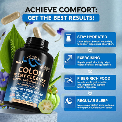 15-Day Colon Cleanse Complex for Women & Men with Probiotics & Fiber