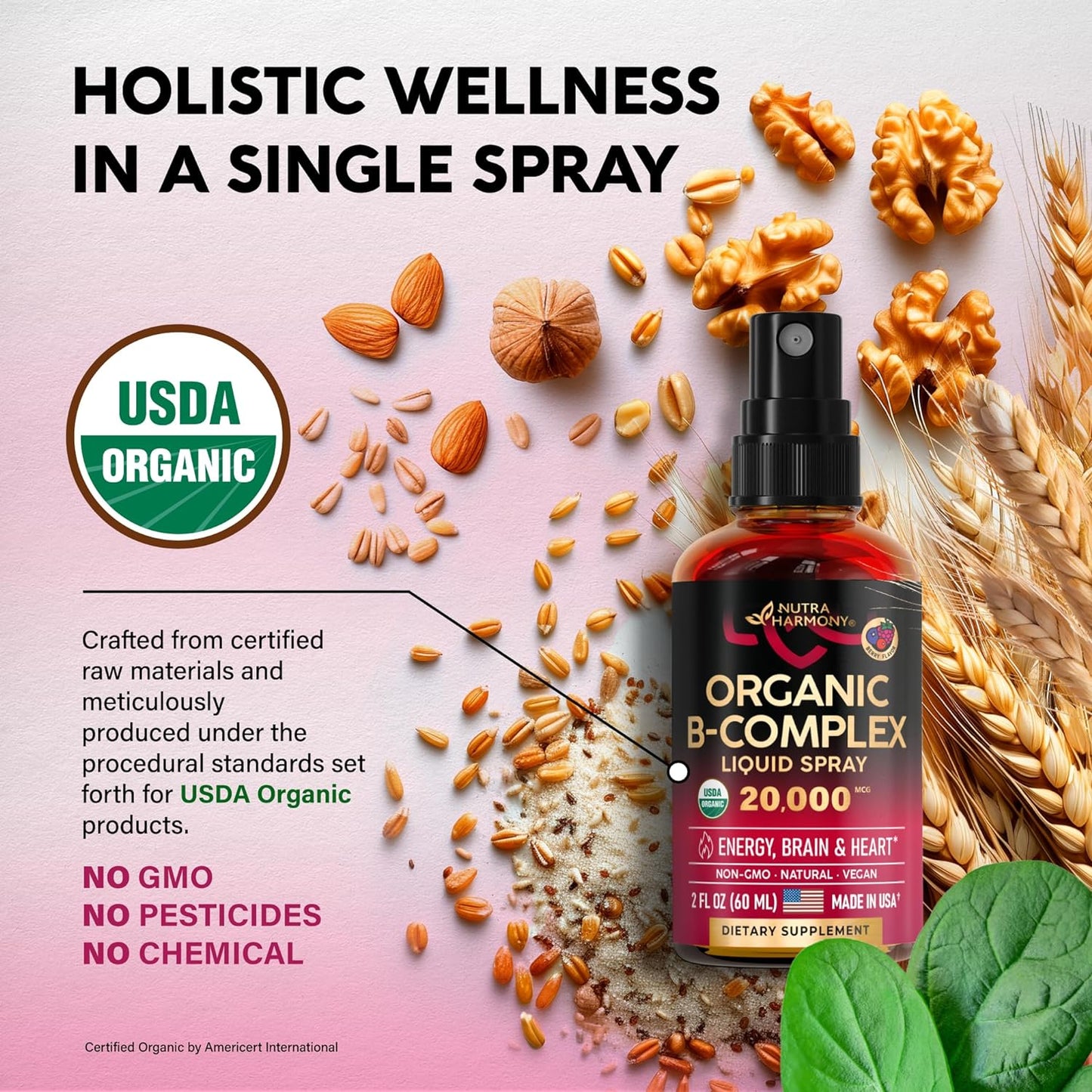 USDA Organic Vitamin B-Complex Liquid Spray