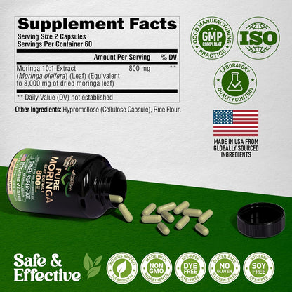 Pure Moringa Leaf Powder for Cortisol Level, Energy & Joint Support