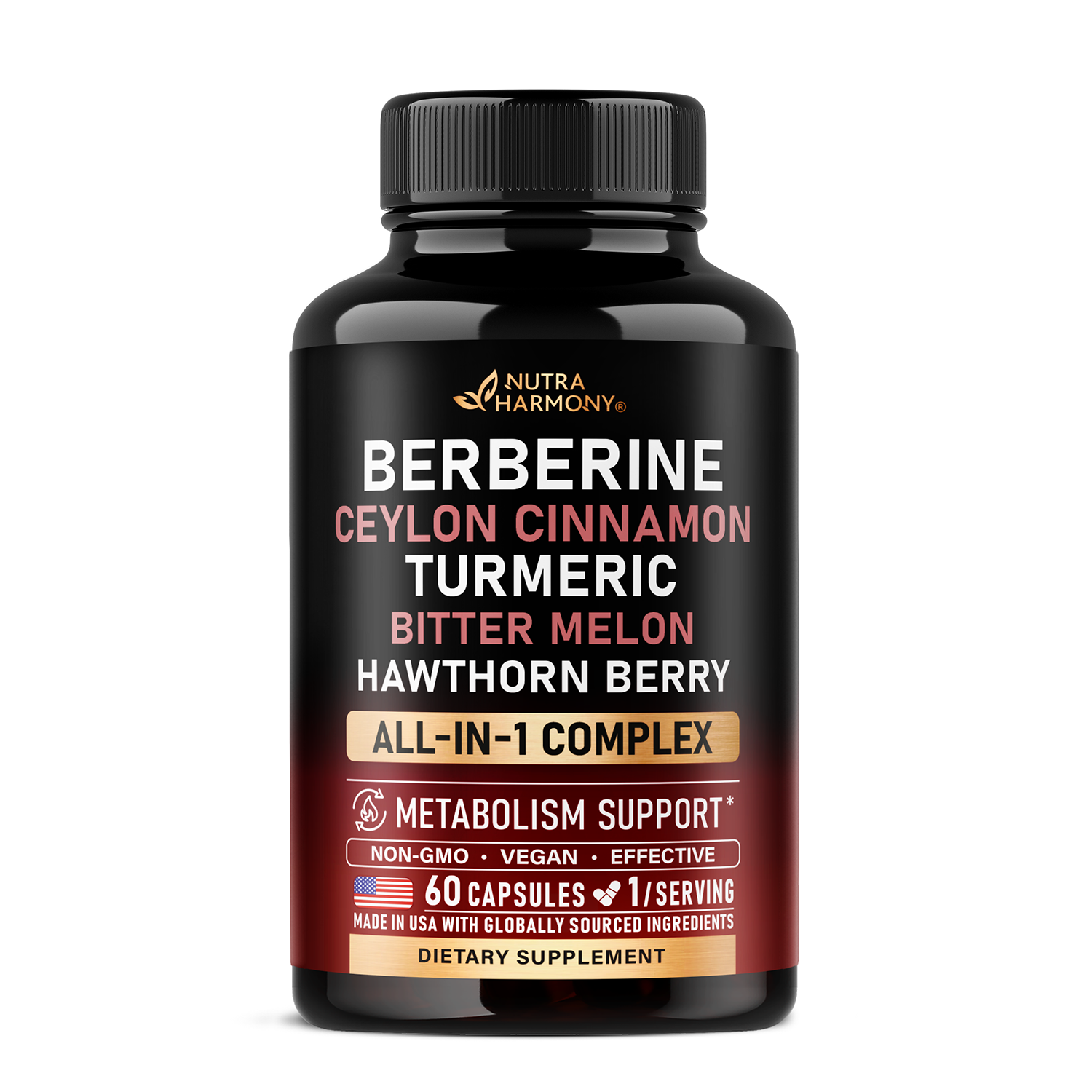 Berberine with Ceylon Cinnamon | Apple Cider Vinegar | Hawthorn Berry | Citrus Bergamot | Bitter Melon