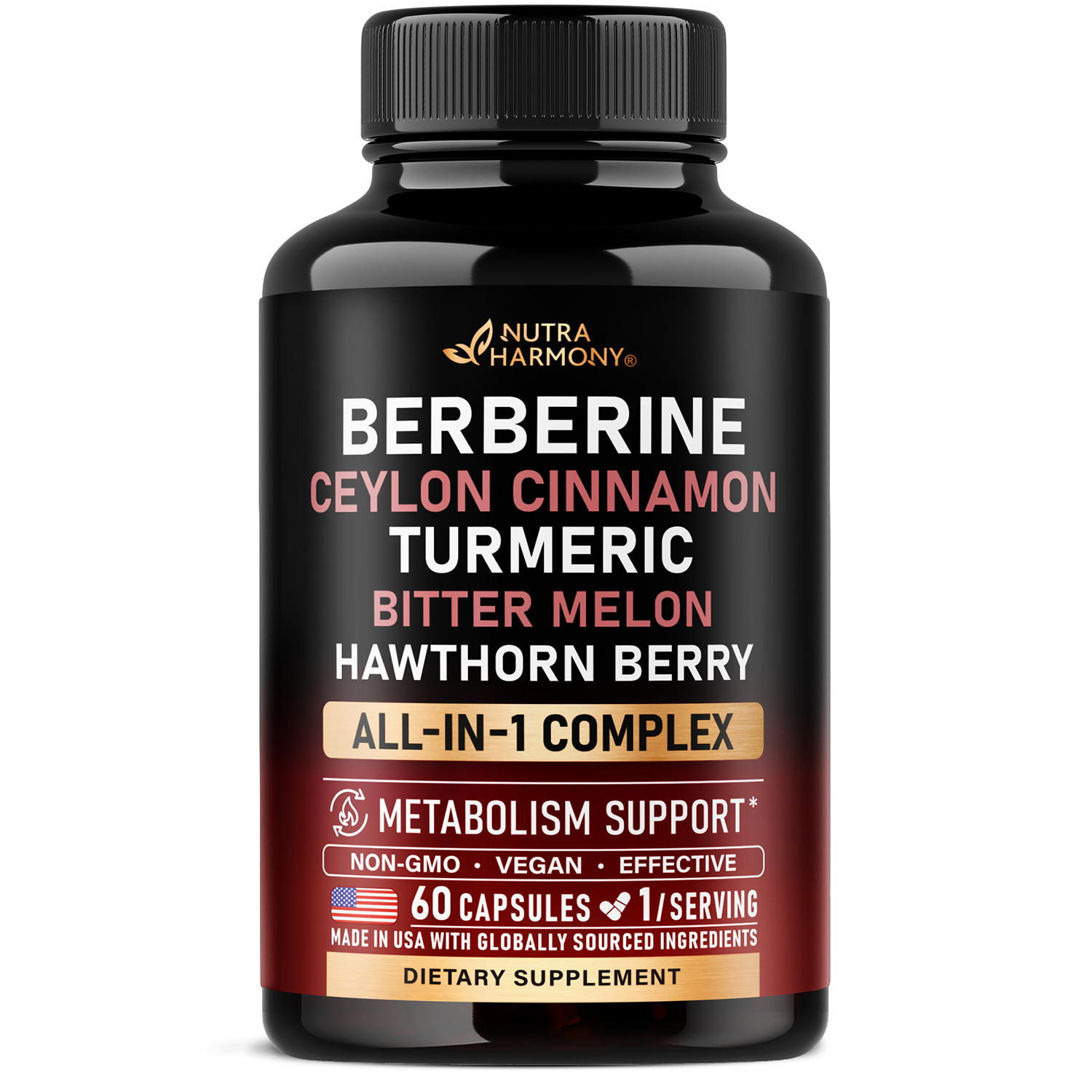 Berberine with Ceylon Cinnamon | Apple Cider Vinegar | Hawthorn Berry | Citrus Bergamot | Bitter Melon