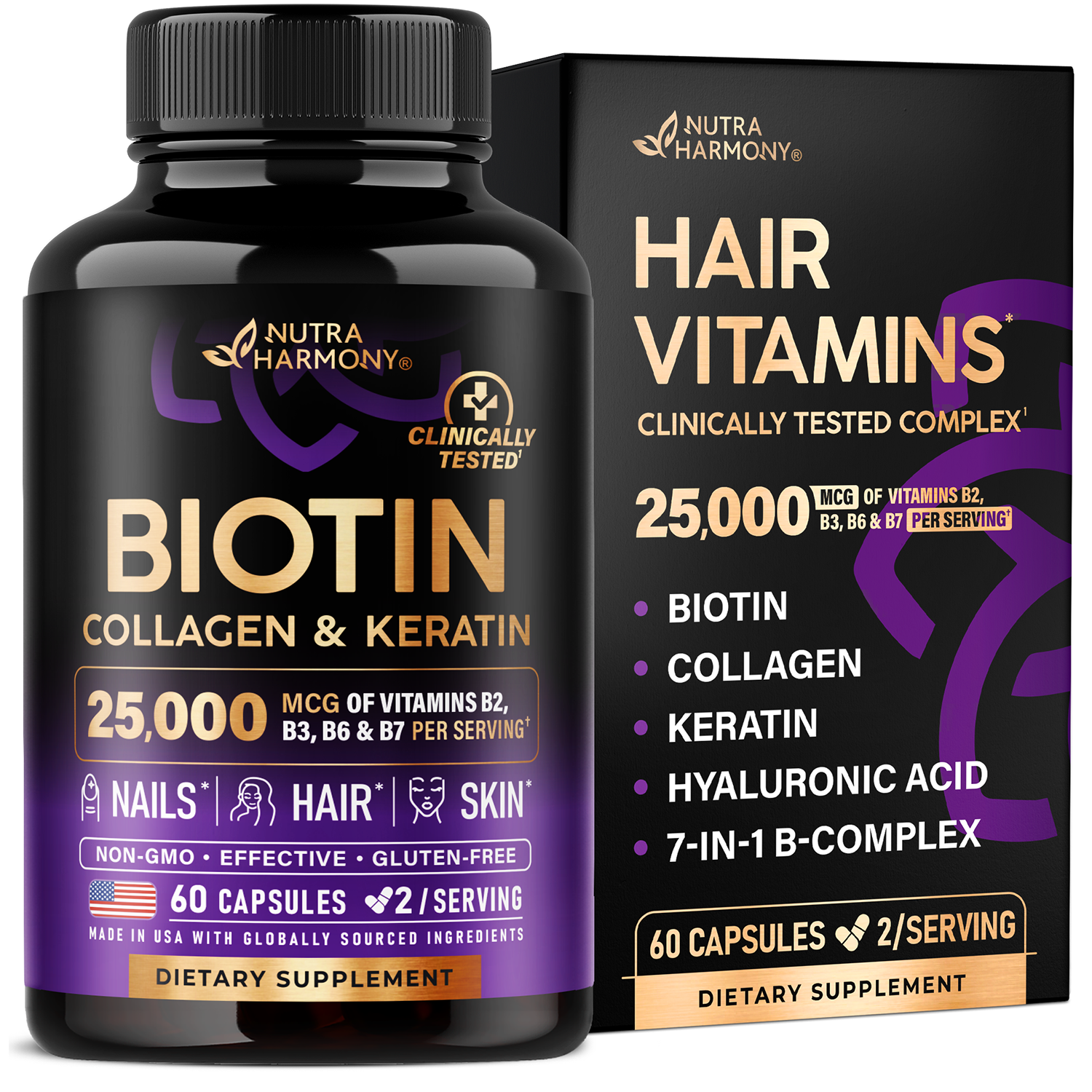 Biotin Vitamins with Collagen & Keratin