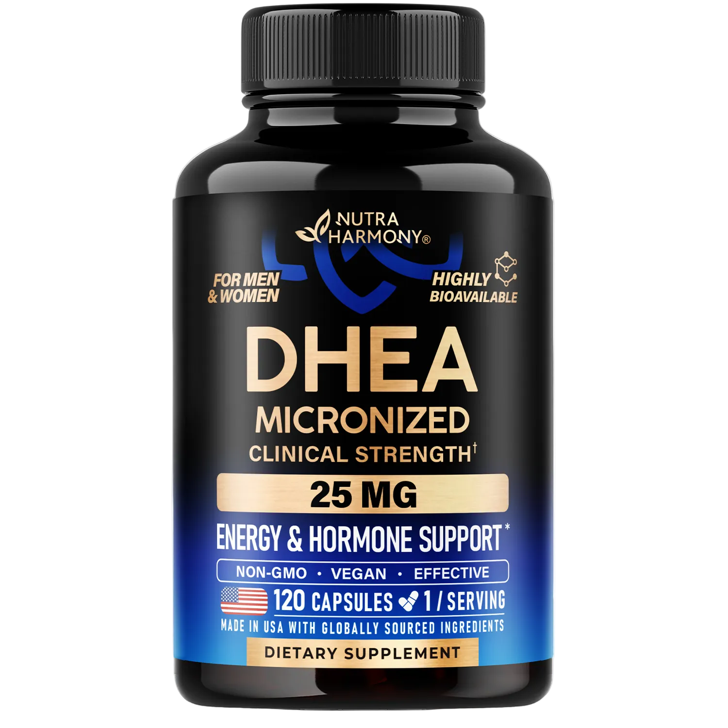 DHEA Supplement 25mg — Micronized for Energy & Balance – NUTRAHARMONY