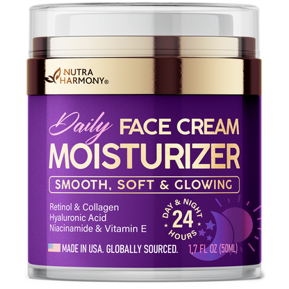 Day & Night Face Moisturizer with Collagen Retinol & Hyaluronic Acid for Women & Men
