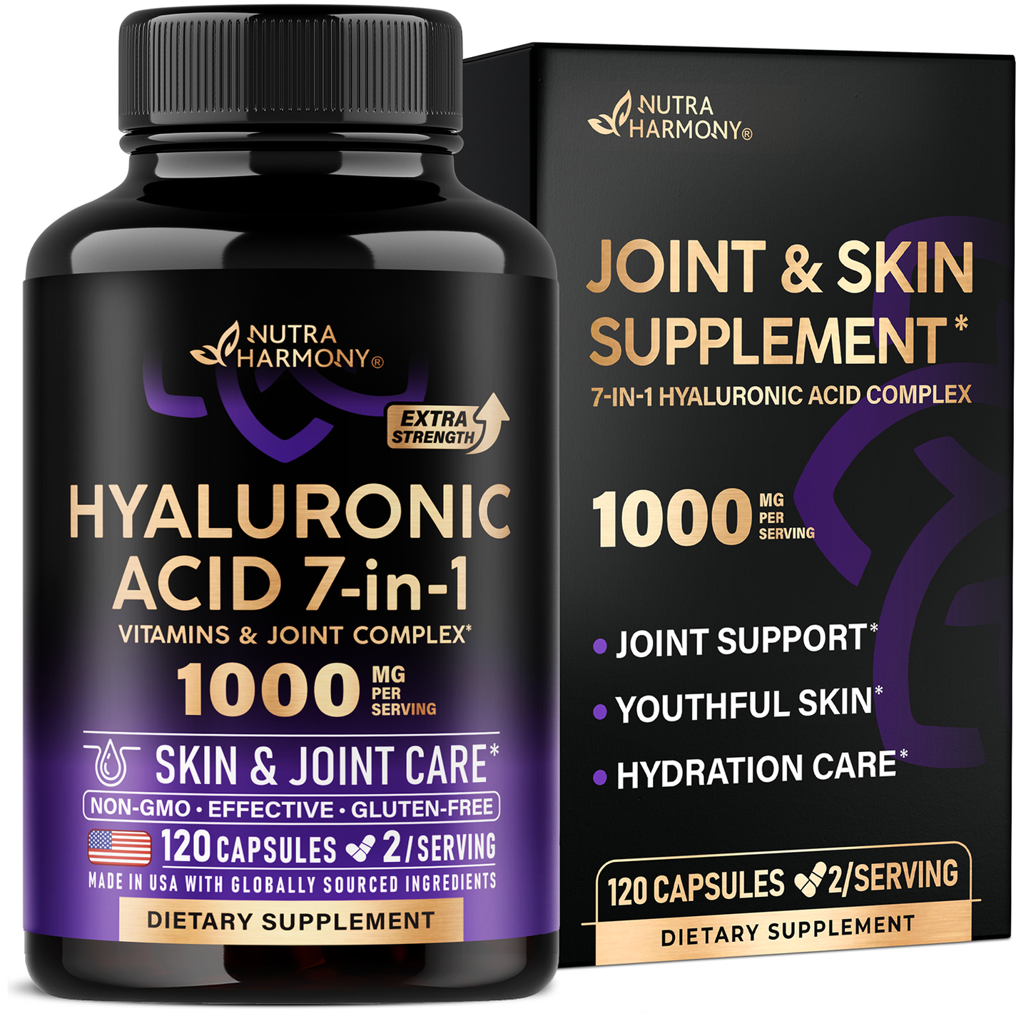 Hyaluronic Acid Supplement Complex 7-in-1 for Skin Hydratation & Joint Comfort