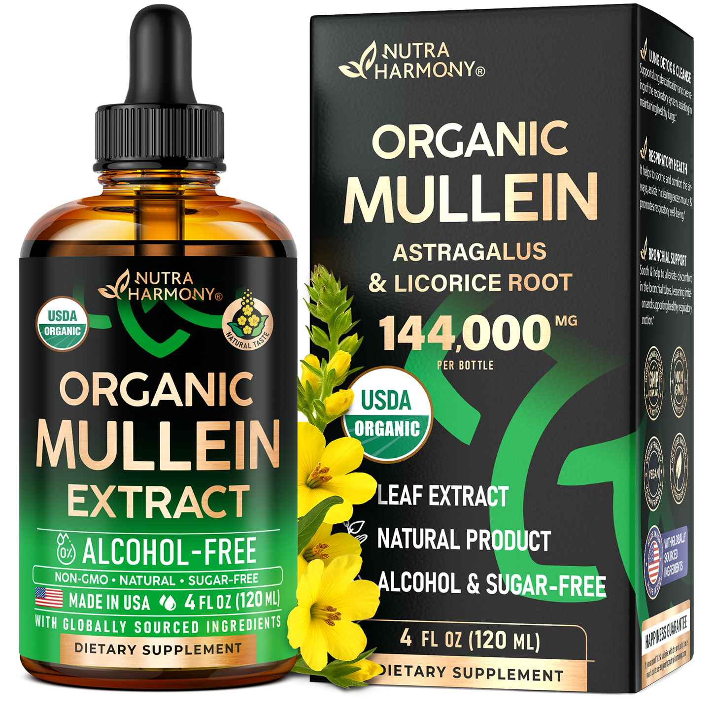 USDA Organic Mullein Drops for Lungs