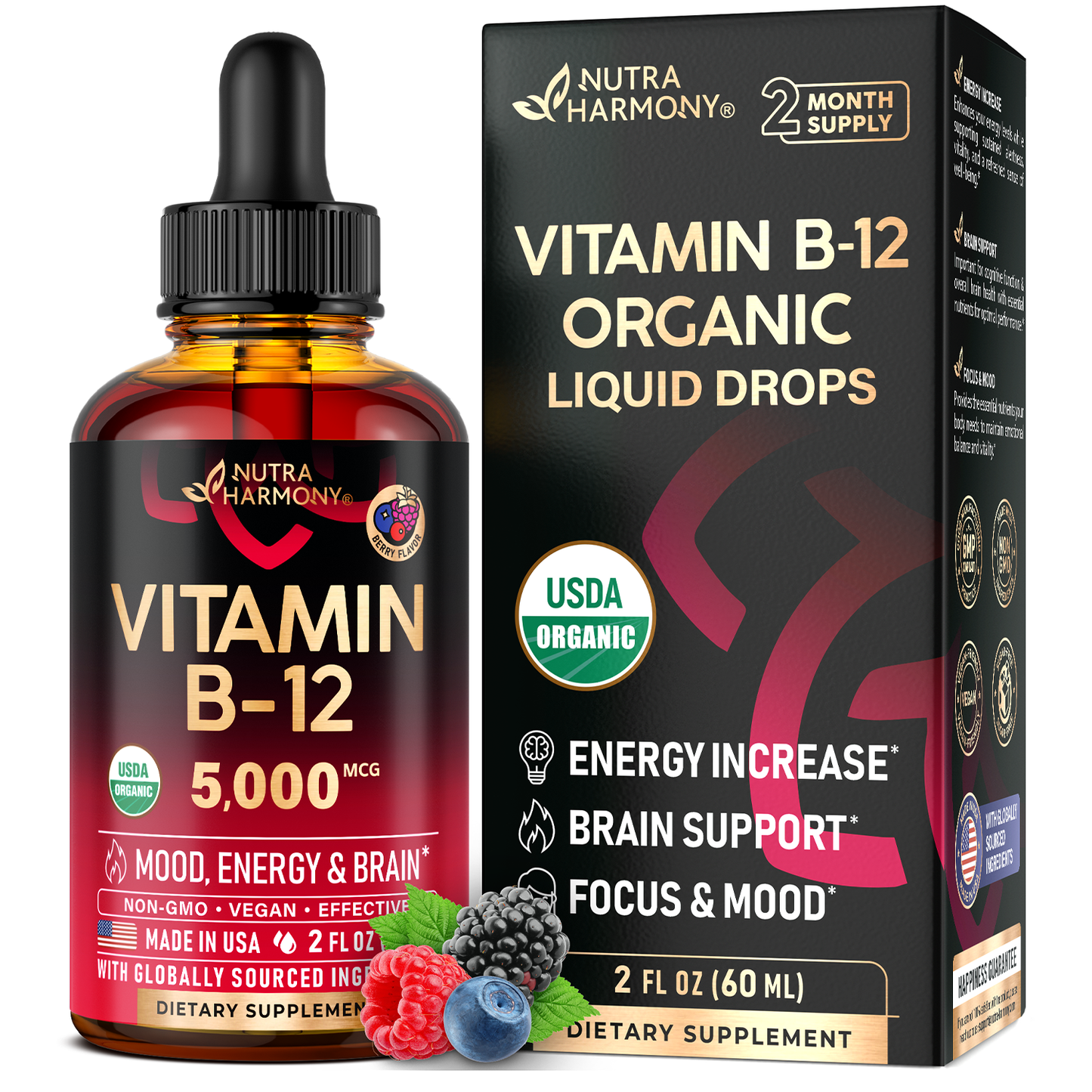 USDA Organic Vitamin B12 Sublingual Drops