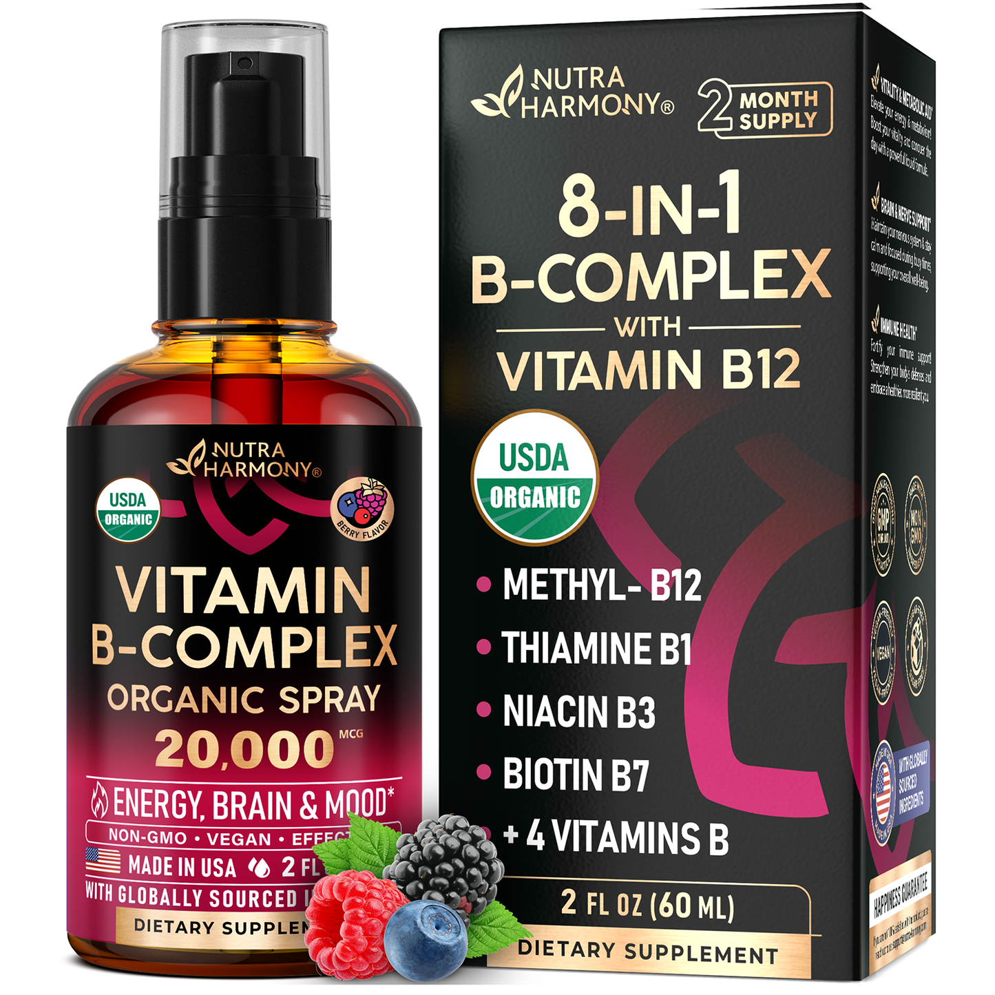 USDA Organic Vitamin B-Complex Liquid Spray