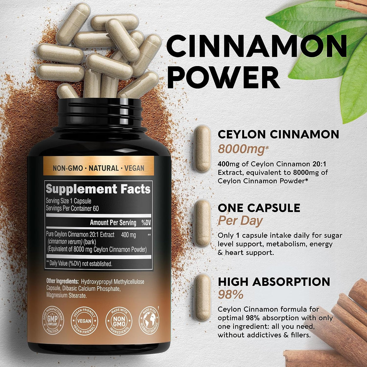 Ceylon Cinnamon Capsules NUTRAHARMONY